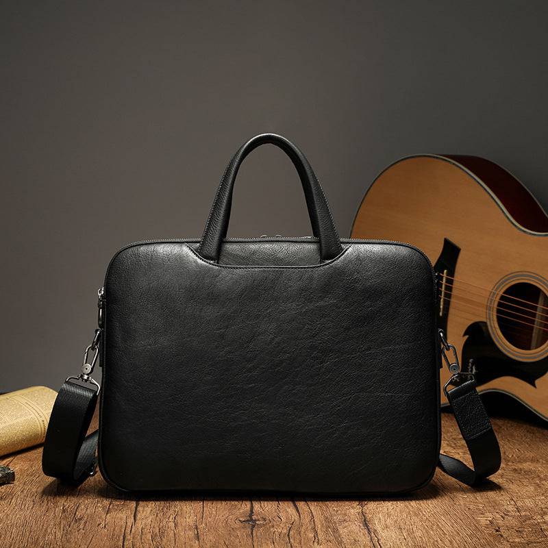 Mens Vintage Leather Buiness Briefcase Shoulder Cross Body Bag Large Volumn 2800