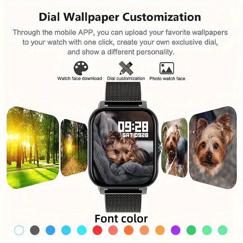 Smartwatch, Men's/Women's Watch, Call & Message Alerts, Large Screen Display, Multi-Sport Modes for Fitness Activities