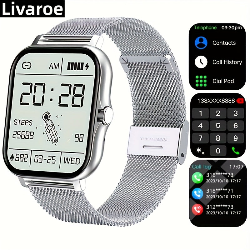 Smartwatch, Men's/Women's Watch, Call & Message Alerts, Large Screen Display, Multi-Sport Modes for Fitness Activities