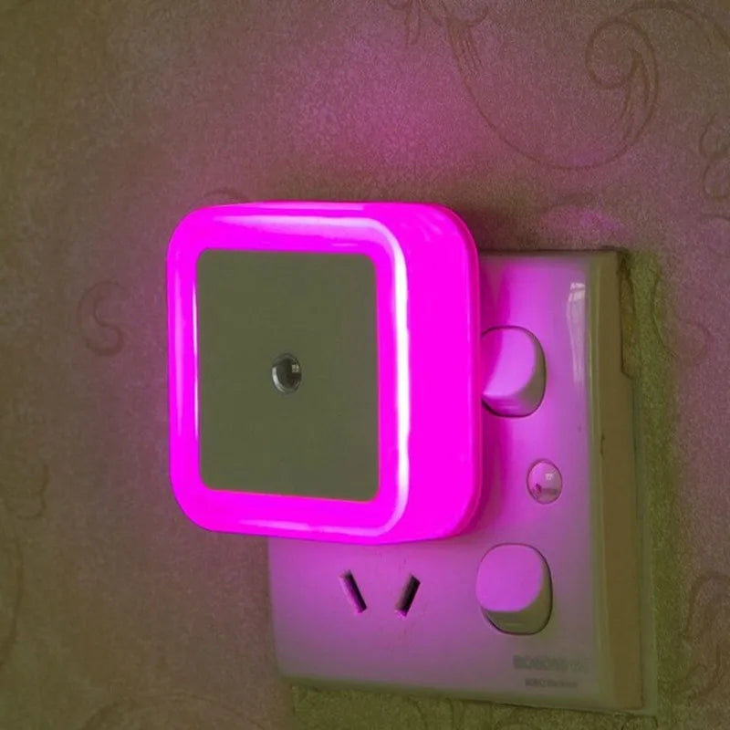 Mini LED Night Light EU/US/UK Plug Light Sensor Square Shape Nights Lamp For Kid's Room Bedroom Bedside Aisle Corridor 110V 240V