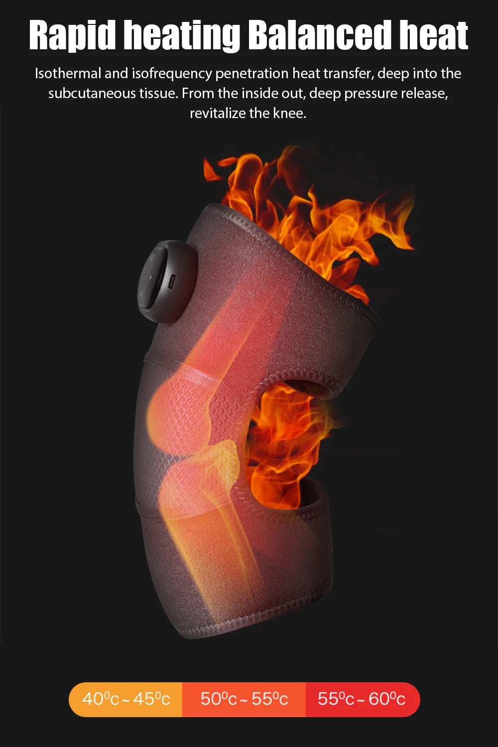 Knee Heating Vibration Massage Joint Physiotherapy Hot Compress Massager Elbow Shoulder Support Thermal Knee Pad Relieve Arthrit