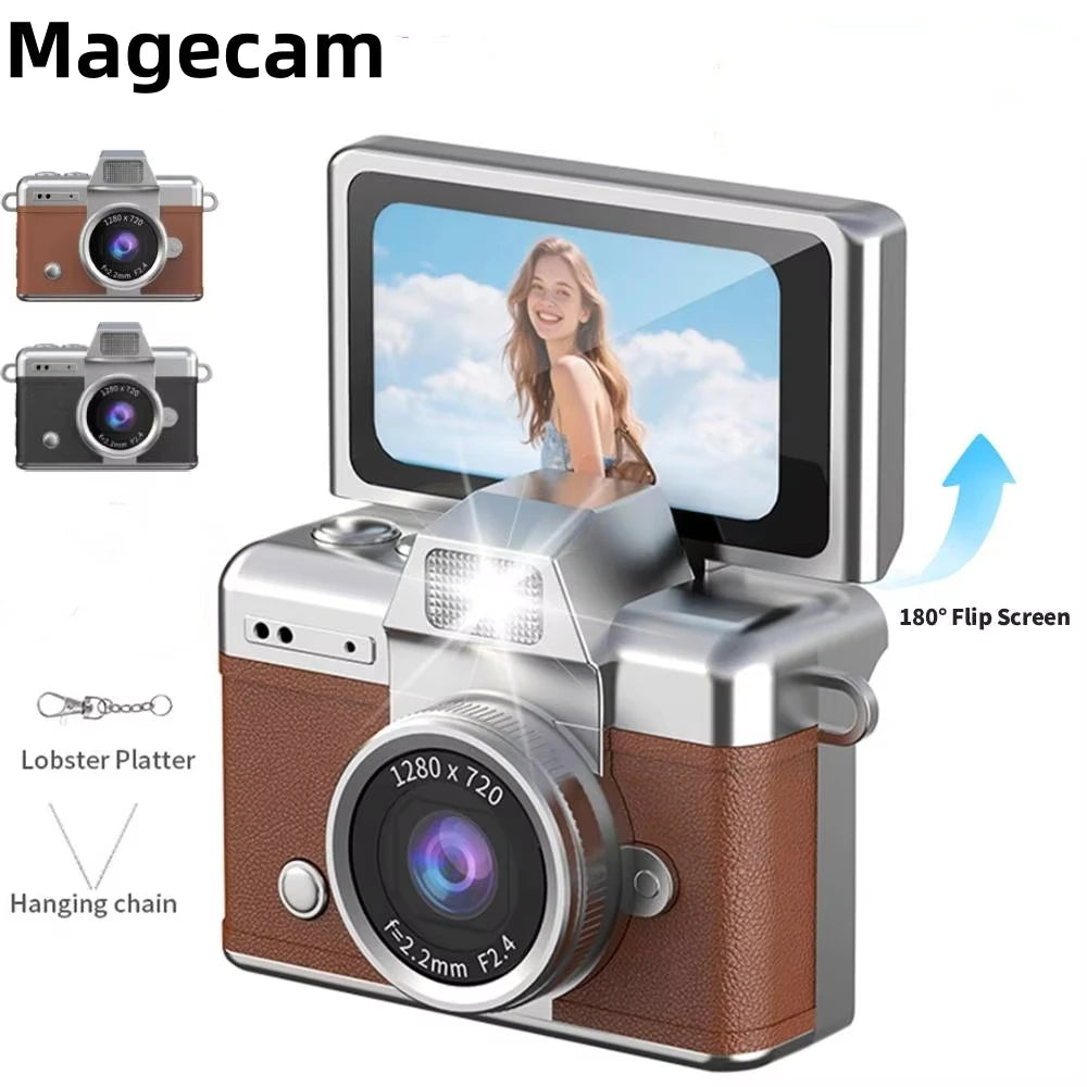 Magecam Thumb Keychain Camera 1.47 Inch Flip Screen Retro CCD Mini Digital Camera HD Very Small Camcorder Video Recorder