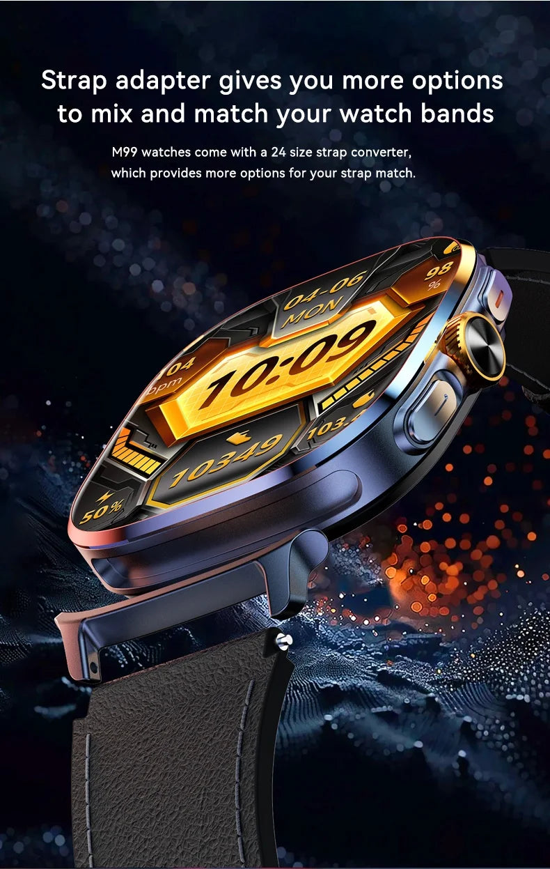 Original M99 Smartwatch 2.4 inch Amoled Screen insert 4G/5G Sim Card GPS WIFI 190° Rotating Camera Game Android 10.0 Smart Watch