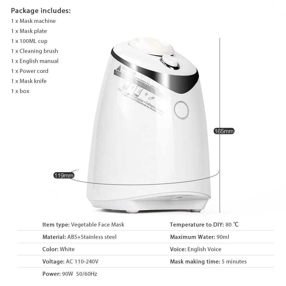 Self-Make Natural Fruit Face Mask Machine DIY Vegetable Juice Collagen Automatic Mask Maker Home Use Beauty Salon Mask Device