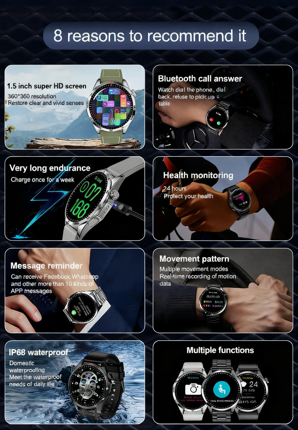 LEMFO LT10 Smart Watch 2024 Android Gift Bluetooth Call Smartwatch 2024 Touch Dial Music Fitness Tracker Sports Watches