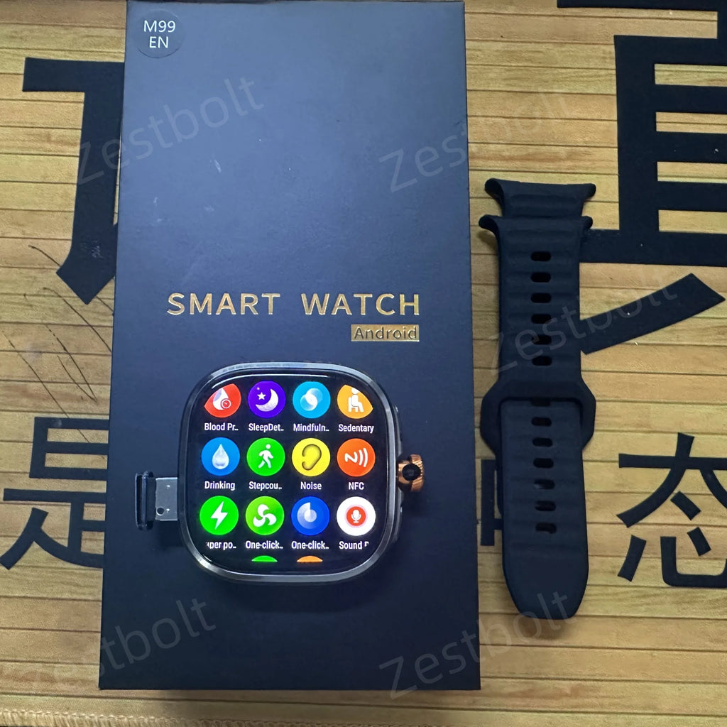 Original M99 Smartwatch 2.4 inch Amoled Screen insert 4G/5G Sim Card GPS WIFI 190° Rotating Camera Game Android 10.0 Smart Watch