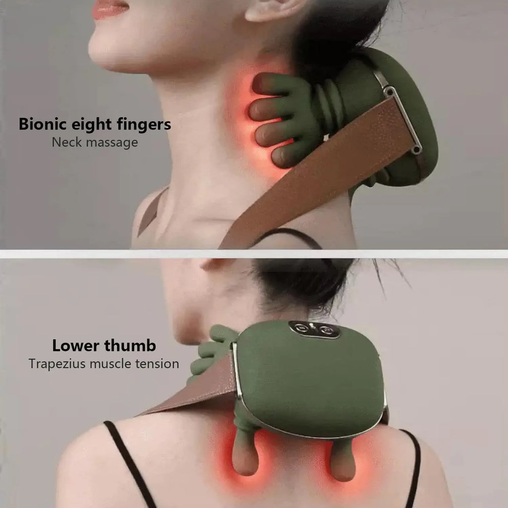 Bionic Neck Shoulder Massager Back Massagers Electric Kneading Muscles Massage Pillow Neck Waist Leg Body 3-Level Modes
