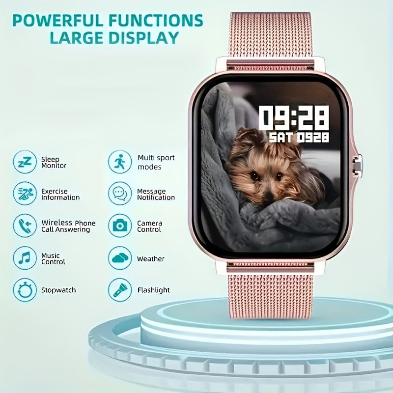 Smartwatch, Men's/Women's Watch, Call & Message Alerts, Large Screen Display, Multi-Sport Modes for Fitness Activities