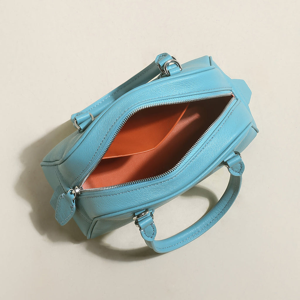 Simple Leather Bowling Bag
