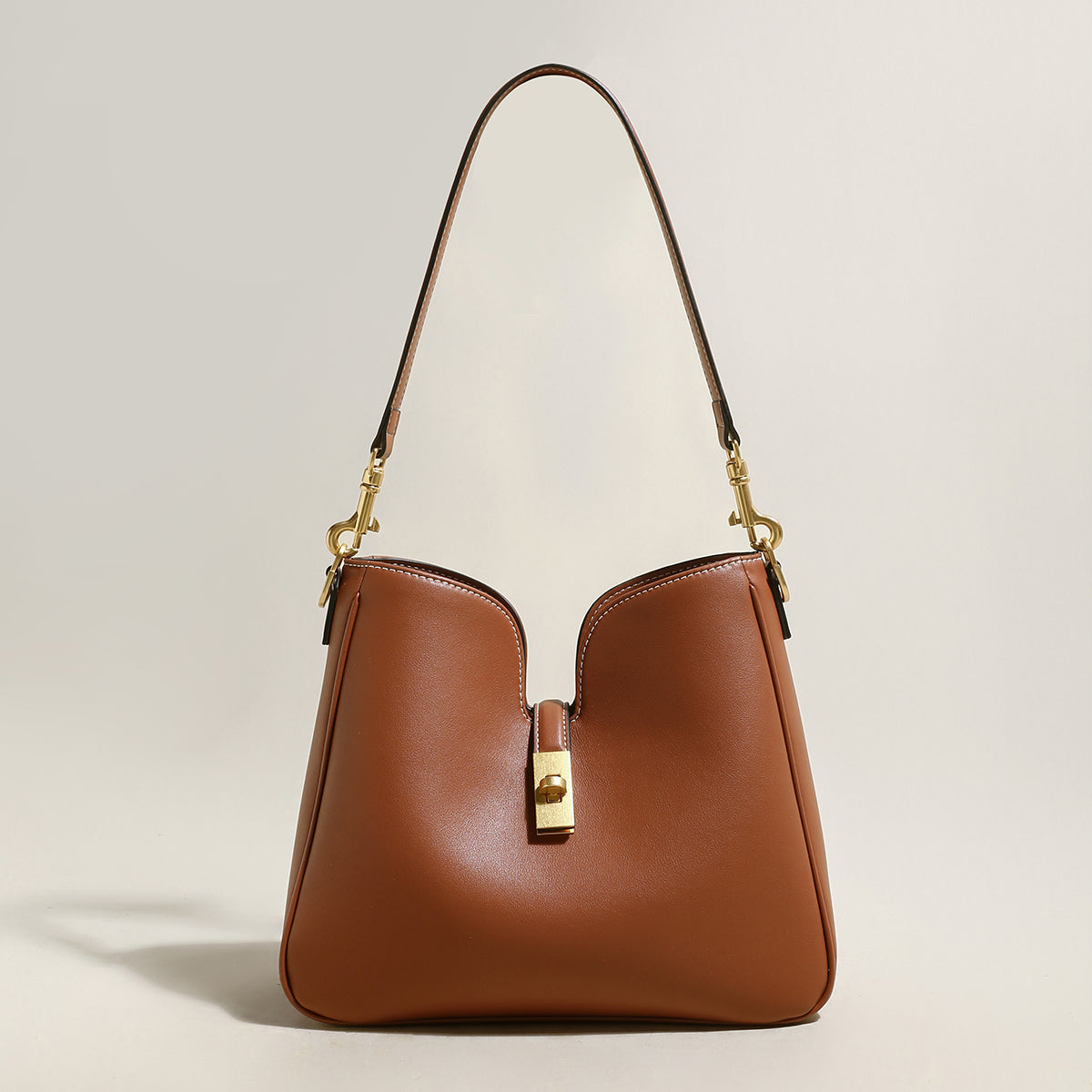 Stylish Scallop Leather Tote Bag