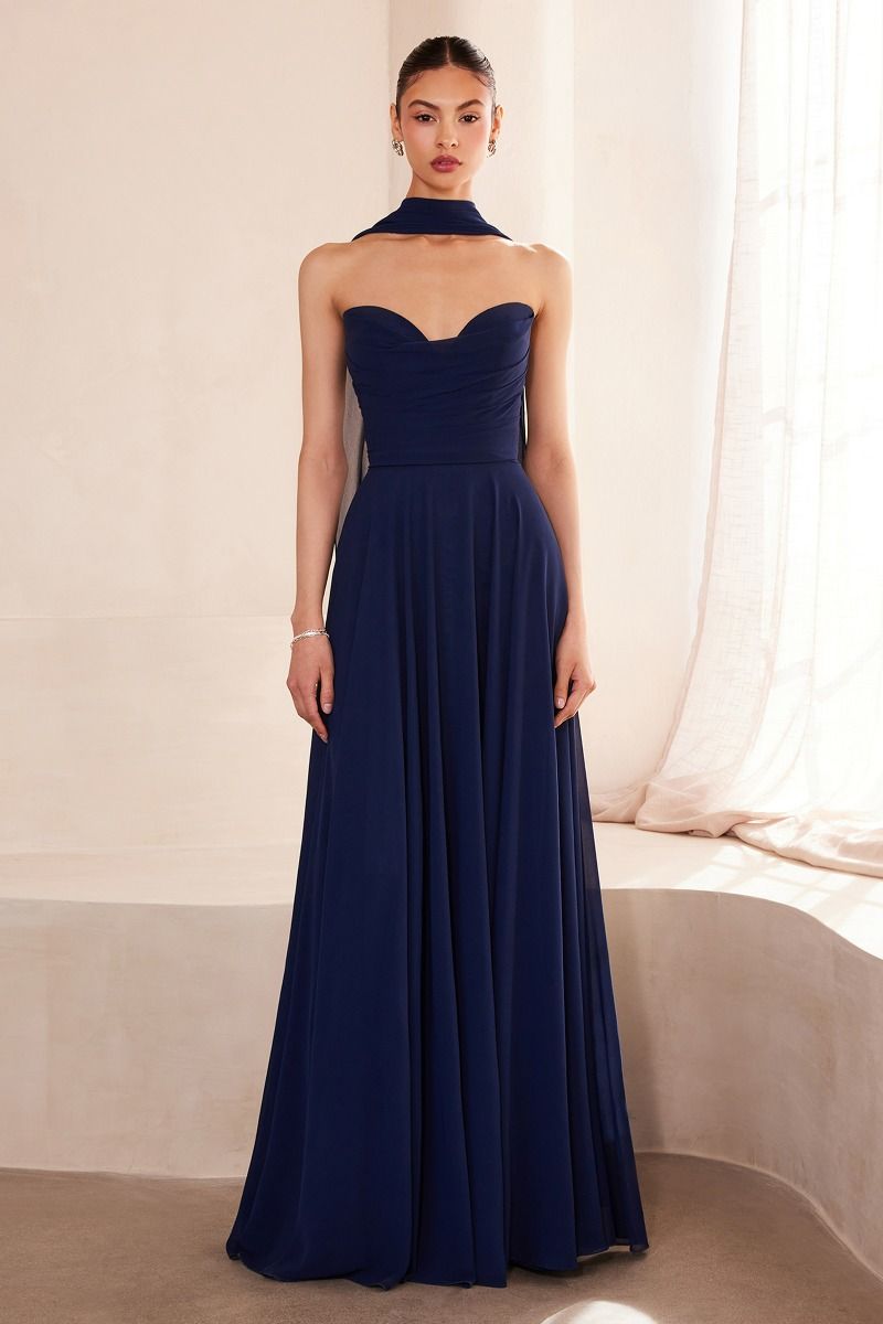 Strapless sweetheart neckline A-line dress-8